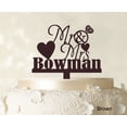 thumbnail image 1 of Personalized Mr & Mrs Wedding Cake Topper Personalized Brown Cake Topper Color Option Available 5-7 Inches Wide, 1 of 1