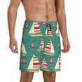 thumbnail image 2 of Pofeuu Yachts And Buoys Print Men's Soft Woven Elastic Waistband Sleep Pajama Short-XX-Large, 2 of 6