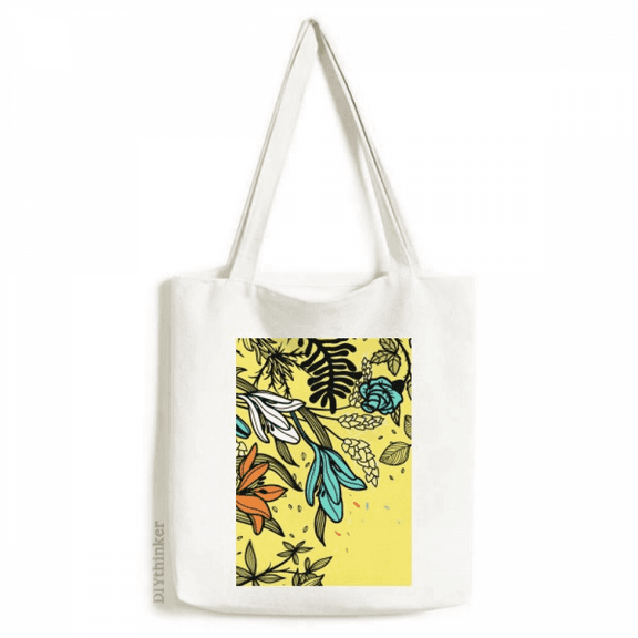 Modern Art Lily Flowers s Drawing Tote Canvas Bag Shopping Satchel Casual Handbag