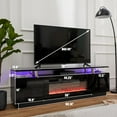 Amerlife Fireplace TV Stand with 36" Fireplace, 70" Modern High Gloss