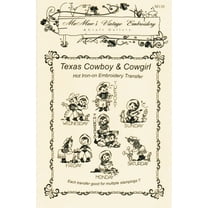 Mamaw's Vintage Embroidery Texas Cowboy & Cowgirl Embroidery Transfers Paper