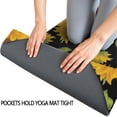 thumbnail image 3 of Black Green Leaf Sunflower Pattern Hot Yoga Mat Towel Non Slip for Hot Yoga - Quick-Drying Yoga Mat Cover with 4 Corner Pockets with Travel Bag - Hot Yoga Towel Non Slip 70"x26", 3 of 6