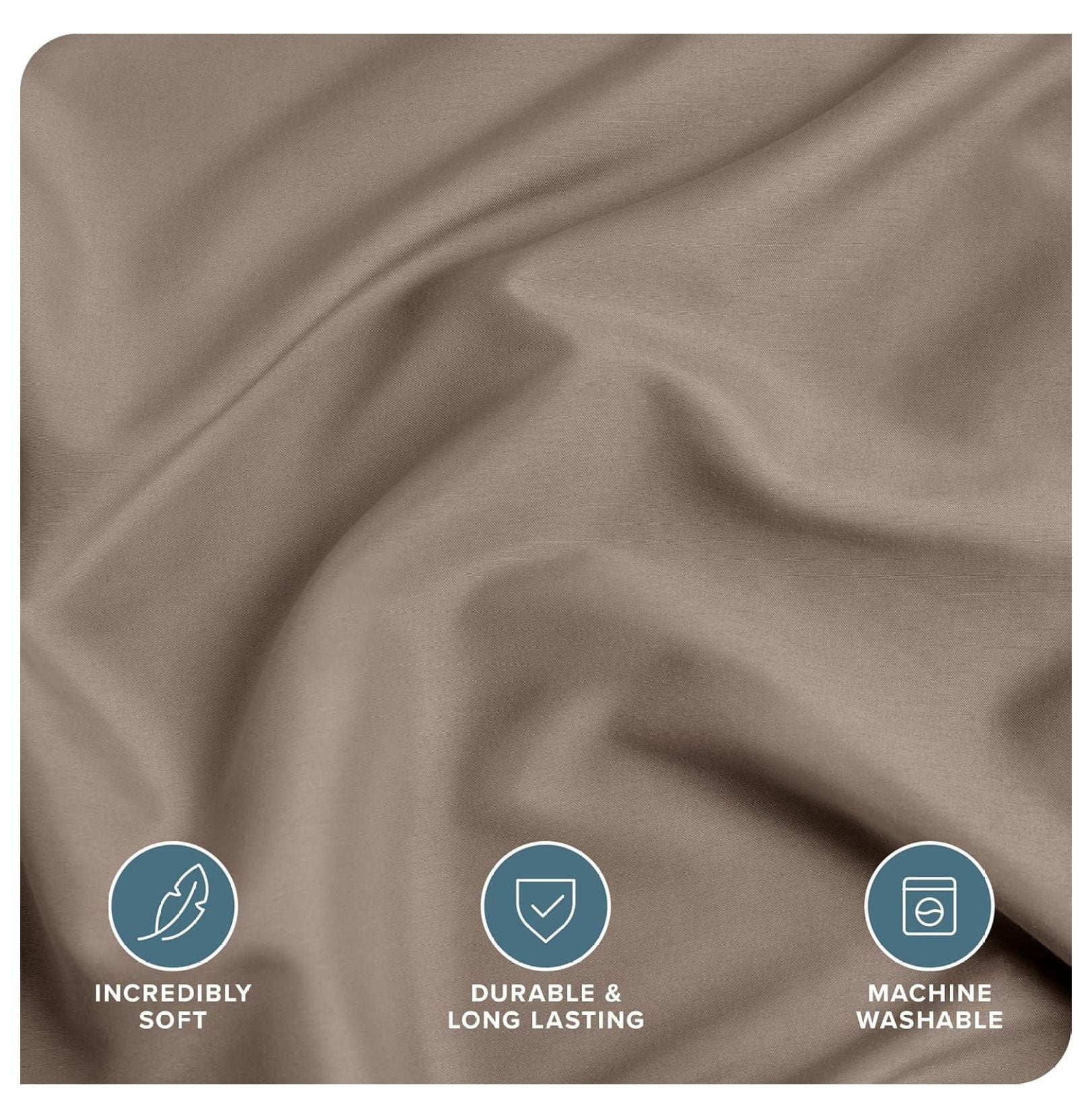 Bedding Duvet Cover Oversized Queen - Premium 1800 Super Soft Collection - Lightweight, Cooling - Soft Breathable Bedding Duvet Cover (Oversized Queen, Taupe)