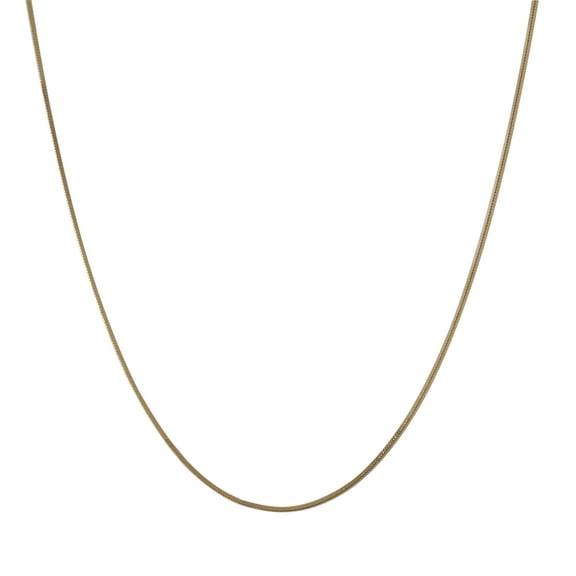 Brilliance Sterling Silver Square Snake, 20inch Necklace Gold plated