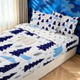 thumbnail image 3 of Manfei Jungle Bear Zipper Full Size Comforter Sets with Fitted Sheet and 2 Pillowcases, Woodland Rustic Tree Zipper Bedding Set, White Navy, Polkadot Reversible, 4 Pieces, 3 of 7