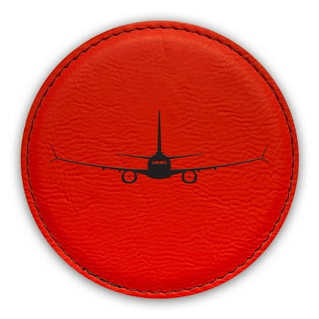 

737 MAX Coaster Laser Engraved Leatherette - Round Coasters - Many Colors - Single / Coasters Sets - airliner