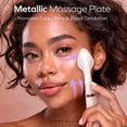 thumbnail image 6 of Perry Ellis 3-in-1 Beauty Brush with Silicone Face Cleanser, Makeup Applicator, and Metallic Eye-Massaging Plate, IPX6 Water-Resistant Electric Skincare Accessory with 3 Vibrating Modes and Stand, 6 of 9