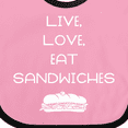thumbnail image 4 of Inktastic Live Love Sandwiches Boys or Girls Baby Bib, 4 of 4