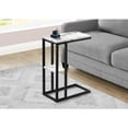 thumbnail image 6 of Monarch C-shaped Accent Table in Metal White Marble Look, 6 of 12