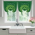 thumbnail image 4 of St. Patrick's Day Tie Up Curtains 45 Inches Long, Kitchen Window Curtains Over Sink, Farmhouse Lucky Leaves Stripes Border Small Window Curtains Shade Balloon Curtains Valances for Bedroom 34"x45", 4 of 8