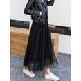 thumbnail image 3 of Elegant Women Tulle Skirt  Korean Fashion Mesh White A Line Ladies Pleated Skirt Summer Chic High Waist Black Party Faldas, 3 of 10