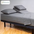 thumbnail image 2 of Oh Sheetz Flex / Split Top King Microfiber Bed Sheet Set with Oversized King Pillowcases - Flex Style Split Head Fits Up to 34" & Deep Pocket 18" Mattresses - Slate Gray, 2 of 5