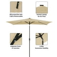 thumbnail image 2 of 6.5 x 10ft Rectangular Patio Umbrella with 26 Led Lights Outdoor Market Table Umbrella with Push Button Tilt and Crank for Garden(Taupe), 2 of 11