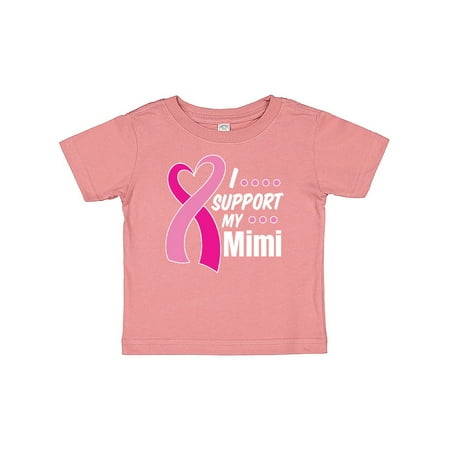 

Inktastic Breast Cancer Awareness I Support My Mimi with Pink Ribbon Gift Baby Boy or Baby Girl T-Shirt