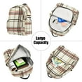 thumbnail image 5 of FORMRS Mini Backpack Purse for Women Travel Daypack Casual Shoulder Bag, Cream Plaid, 5 of 7
