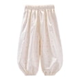 thumbnail image 3 of Qabnzmfo Cotton Pants for Kids Girls Elastic Waist Loose Fit Lounge Trousers Breathable Lightweight Summer Beach Vacation Pants, 3 of 5