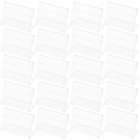 50 PCS Mini Acrylic Display Stands Sign Holder Nameplate Transparent