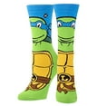 thumbnail image 2 of Odd Sox, Nickelodeon TMNT Cartoon Socks, Leonardo, Fun Novelty Mens Crew, Large, 2 of 15