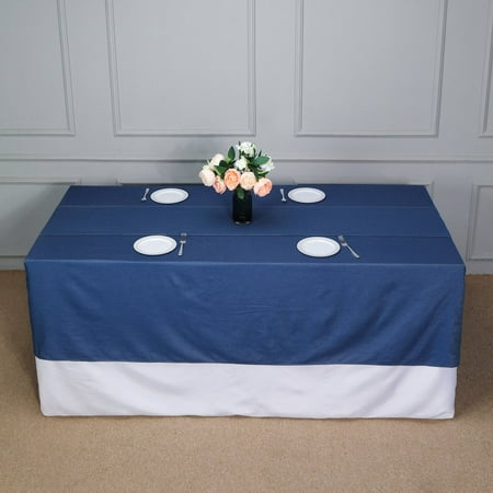 

BalsaCircle 90 x 156 Dark Blue Faux Denim Polyester Rectangular Linens Reception Catering