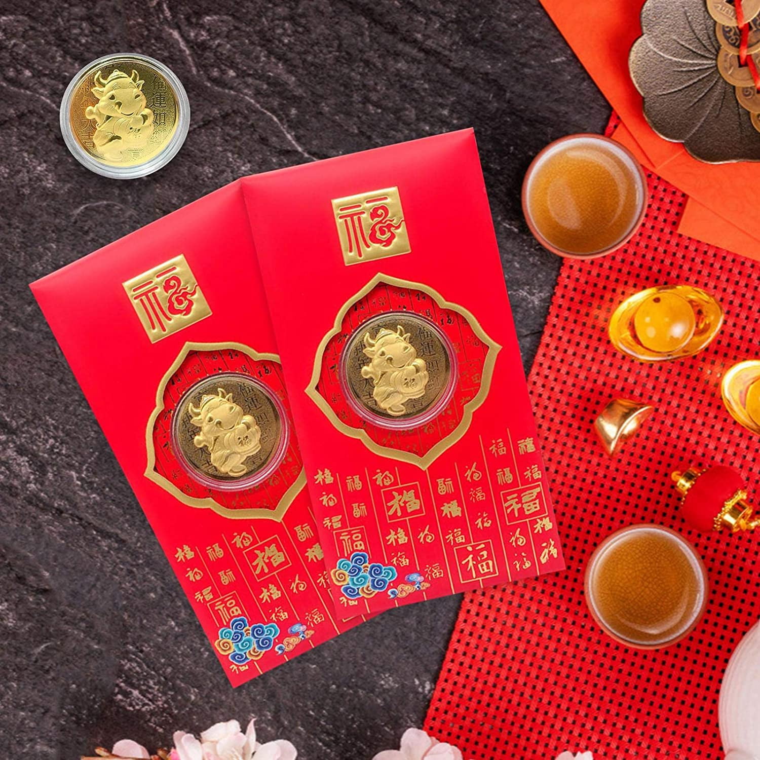 Details about   2021 Year Of The Ox Lucky Gold Coin Gold Foil Commemorative Coin Lucky Gold LW 
