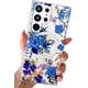 thumbnail image 4 of Funda transparente para Samsung Galaxy S22 Ultra compatible con Magsafe, bonito diseño de flores vibrantes para mujeres y niñas, [parte trasera dura + parachoques de TPU suave] funda delgada de 6,8 pu, 4 of 5