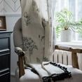 thumbnail image 3 of Namzi 1 piece rural style gray flower print curtain black tassel kitchen curtain bay window through pole curtain 59.06 * 110.24in, 3 of 5