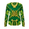 thumbnail image 5 of Craaazy Women's Comfy Clover Graphic St Patrick's Day Long Sleeve Tops, 5 of 7