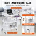 thumbnail image 5 of Choco Moon Lab Cart Storage Trolley with 3 Trays, 3 Waste Bins, White Rolling Cart for Medical, Clinic, Hospital, Salon, Office Use, 5 of 5