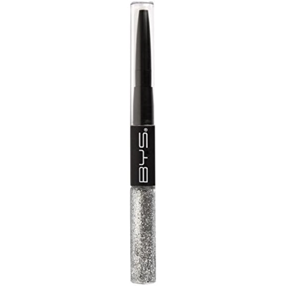 BYS 2 in 1 Black Kohl Eyeliner and Glitter Eyeliner Silver Glitter