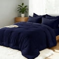 thumbnail image 5 of Dhole 5-Piece Bed Sheet Set - Twin Size Comforter, Pillowcases & Sheet Collection for Cozy Bedding Comfort Navy, 5 of 14