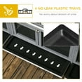 thumbnail image 4 of PawHut 90.5" Wooden Rabbit Hutch Bunny Cage with Double Side Run Boxes Gray, 4 of 9