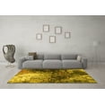 thumbnail image 3 of Ahgly Company Machine Washable Indoor Square Oriental Yellow Industrial Area Rugs, 5' Square, 3 of 4