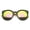Black / Pink Yellow Mirror, variant on sunglassLA Unisex Eco-Friendly Real Bamboo Temples Mirrored Lens Round Sunglasses (Black / Blue Mirror) - 53mm