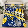 thumbnail image 2 of Manfei Rugby Ball Sport Silhouette Twin Sheet Sets,Atlant Twin Fitted Sheet,Darkblue Rugby Helmet Flat Sheet For Boys,Lightweight Room Decoration,3pcs, 2 of 7