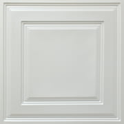 Dundee Deco's Modern Pearl White Traditional Drop In Ceiling Panels, 2 ft. X 2 ft. (4 sq ft.) each, Pack of 50