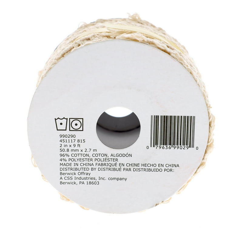 Simplicity Trim, Cream 2 inch Crochet with Ribbon Insert Trim