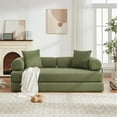 thumbnail image 6 of XUWANSHANG 78.5" 4-in-1 Foldable Corduroy Sofa Bed, Modular Floor Couch Sleeper, No Assembly Space-Saving Convertible Sofa, Green, 6 of 7