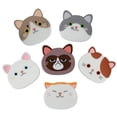 thumbnail image 1 of Silicone Cat Coasters, Decorative Glass Coasters, Cute Cartoon Cats Drink Coasters, Decorative Kitchen Pack Of 6, 1 of 5