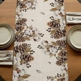 thumbnail image 5 of Table Runners 70 Inches Long Dress Scarves, Grey Rabbits Farmhouse Coffee/Dining/Kitchen Table Decor, Holiday Table Runner, Pine Cones Brown Plants Rustic Leaves Vintage 13x70 Inch, 5 of 9