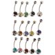thumbnail image 2 of 15 piezas elegante barra de de vientre de de imitación, joyería de barra de de de cristal multicolor, 2 of 9