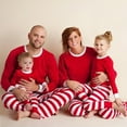 thumbnail image 2 of Pijamas navideños a rayas para niños y niñas de Europa y América, para hombres y mujeres, ropa de casa multicolor, 2 of 4