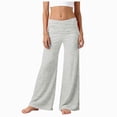 thumbnail image 3 of UAYOTSE Girls Fold Over Waist Flare Pants High Rise Wide Leg Yoga Leggings Kids Stretch School Sport Bottoms Fall,Sizes 9-10 Years, 3 of 8
