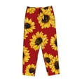 thumbnail image 4 of Fotbe Sunflowers On Red Women's Pajama Pants,Sleepwear Pants,Pj Bottoms Drawstring And Pockets-Large, 4 of 9