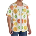 thumbnail image 4 of Xecao offers the Colorful Lemons for Men's Casual Short-sleeved Shirt, a button-up collared shirt with a pocket, perfect for beach vacations and yacht travel in the size., 4 of 7