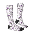 thumbnail image 3 of Daiia Sports Socks Lavender Flowers Printed Novelty Crew Socks for Men Women Knee High Socks Cotton Socks Soft & Breathable Support Unisex Socks, 3 of 9