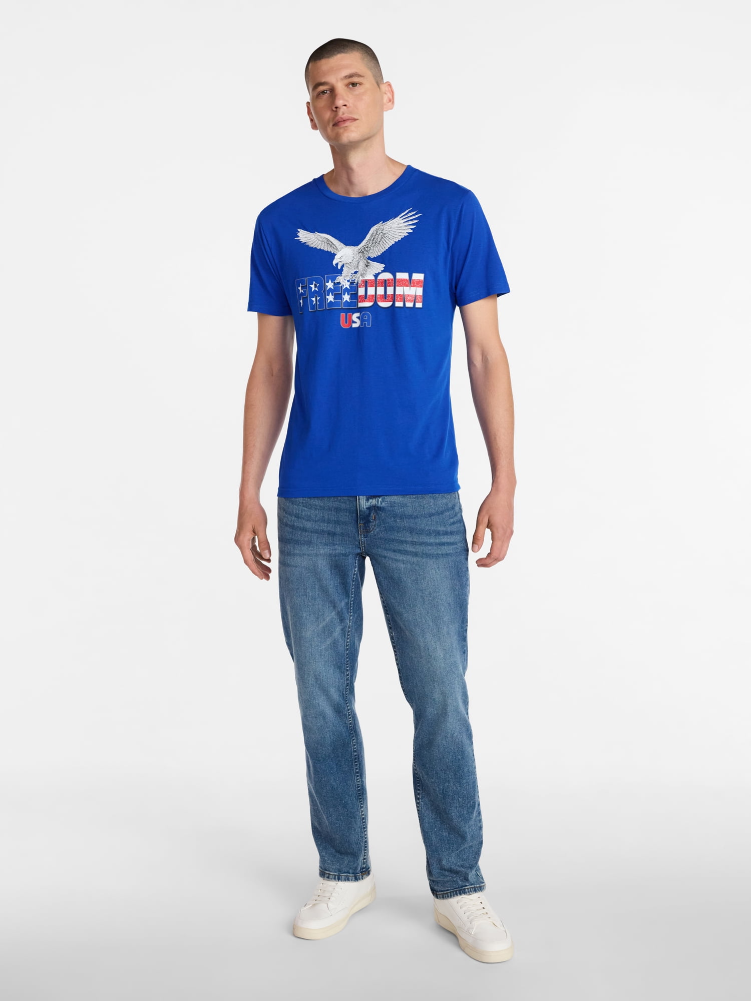 Americana Men's and Big Men's Freedom Eagle Graphic Tee Shirt from Way to Celebrate, Sizes XS-3XLT