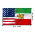 thumbnail image 5 of Old Historic Iran USA Iranian Flag with Lion Sun Crown 3X5 FT Former Iranian Flags with 2 Brass Grommets Sturdy Double Stitched and Premium Polyester, 5 of 9