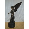 thumbnail image 4 of Nifao Angel Standing on a Rock Bronze Statue – Outdoor Garden Decor Sculpture, 60"L x 36"W x 71"H, 4 of 9