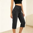 thumbnail image 5 of Jerdar Capris Jeans for Women High Waisted Trendy Pull On Elastic Waist Split Hem Skinny Stretchy Denim Capri Pants L, 5 of 8