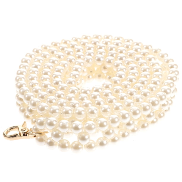 EeaseMX Cadena de bolso de doble fila Cadena de bolso delicado Cadenas Bolsa de hombro Correa Accesorios de reemplazo para niñas Mujeres (Perla, 120 cm)